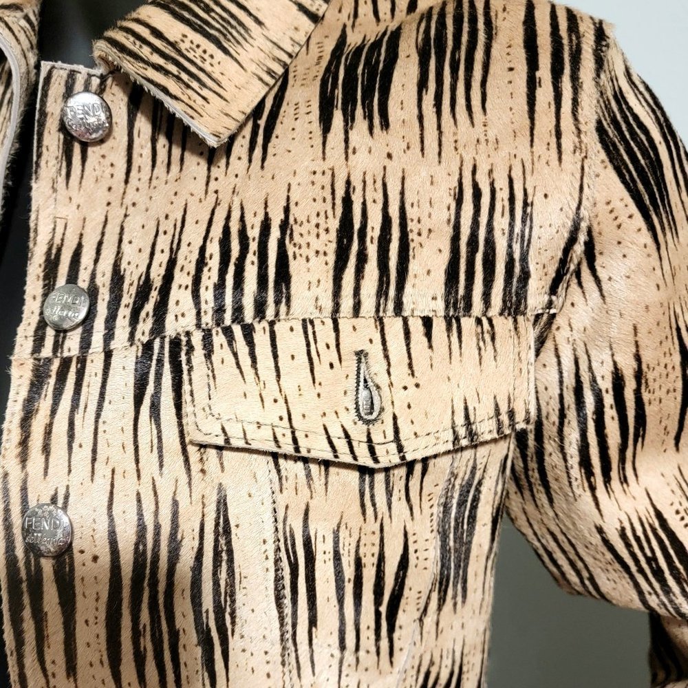 NWT Vintage FENDI SELLERIA Pony Hair Jungle Jacket - Picture 3 of 15